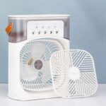 10 inch Portable Air Conditioner Fan Usb Electric Fan With Led Night Light, Fine Mist Water, And Humidifier Function Led Night Light Water Mist Mini Fan Cooler - Image 7