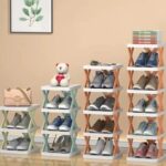 5Layers Stackable Vertical Space Saving Shoe Storage Rack Bookshelf Organizer - Image 6