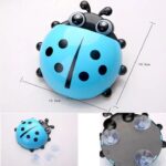 Creative Cute Cartoon Ladybug Kids Wall Suction Cup Mount Toothbrush Toothpaste Holder Pencil Pen Travel Storage Organizer - Image 4