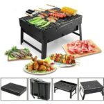 Folding Portable Outdoor Barbeque Charcoal Bbq Grill Oven Black Carbon Stee - Image 3
