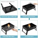 Folding Portable Outdoor Barbeque Charcoal Bbq Grill Oven Black Carbon Stee - Image 4