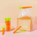 Magnetic Sealing Carrot Clips Pack Of 5 With Container Carrot Shape Clips