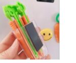 Magnetic Sealing Carrot Clips Pack Of 5 With Container Carrot Shape Clips - Image 6