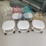 Rotatable Transparent Heavy Duty Chair with Wheels – 360° Swivel Office Chair for Home Study and Workspace Durable and Modern Chair for Adults and Kids Acrylic Transparent Chair with Wheels - Image 5