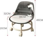 Rotatable Transparent Heavy Duty Chair with Wheels – 360° Swivel Office Chair for Home Study and Workspace Durable and Modern Chair for Adults and Kids Acrylic Transparent Chair with Wheels - Image 4