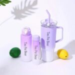 3pcs Gradient Water Bottles Set Portable Large Gradient Color Straw Sports Tumblers Perfect For Outdoor Fitness Family Camping Parties School Supplies And Perfect Birthdays - Image 4