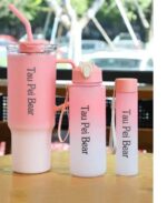 3pcs Gradient Water Bottles Set Portable Large Gradient Color Straw Sports Tumblers Perfect For Outdoor Fitness Family Camping Parties School Supplies And Perfect Birthdays - Image 3
