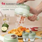 4 in 1 Portable Electric Vegetable Cutter Set Mini Wireless Food Processor Garlic Chili Onion Celery Ginger Meat Garlic Chopper - Image 2