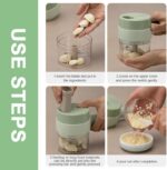 4 in 1 Portable Electric Vegetable Cutter Set Mini Wireless Food Processor Garlic Chili Onion Celery Ginger Meat Garlic Chopper - Image 5