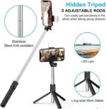 4 in 1 Wireless Selfie With Fill Light Stick Tripod Bluetooth Shutter selfie Light foldable Selfie stick for all Phone Extendable With charging Cable Detachable Bluetooth Shutter - Image 4