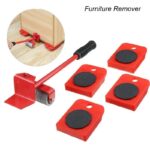 Furniture Lifter Easy to Move Slider 5 Piece Mobile Tool Set, Heavy Furniture Appliance Moving and Lifting System - Maximum Load Weight 4 Wheeled Mover Roller 1 Wheel Bar Hand Tools Set - Image 5