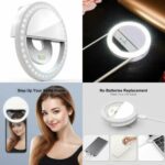 Mobile Selfie Ring Light Portable Selfie LED Ring Light for Mobile Phones Rechargeable Ring Light with Charging Cable For Tik Tok and Photography Brightness Adjustment with Flash Mode - Image 5