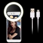 Mobile Selfie Ring Light Portable Selfie LED Ring Light for Mobile Phones Rechargeable Ring Light with Charging Cable For Tik Tok and Photography Brightness Adjustment with Flash Mode