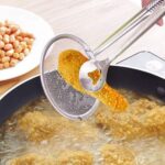 Fry Tool Filter Spoon Strainer With Clip Oil Frying BBQ Filter Stainless Steel Mesh Strainer Kitchen Tool Frying Mesh Colander Quick Strain Stainless Steel Tong Colander BEST HIGH QUALITY - Image 5