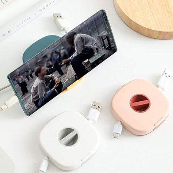 Portable Rotatable Data Cable Organizer and Mobile Stand