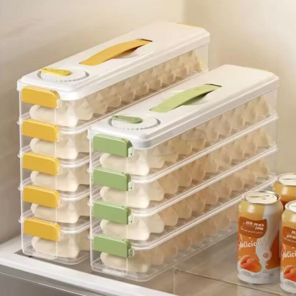 3 Layer Food Dumpling Storage Box Frozen Organizer Container