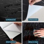 60CMx2M Self Adhesive Black Marble Sheet for Kitchen-Anti Oil and Heat Resistant Wallpaper - Image 5