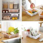 Adjustable Fridge Storage Basket Expandable Fridge Storage Rack Plastic Fridge Space Saver Food Organizer Tray Refrigerator Pull out Drawers - Image 3