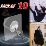 pack of 10Pcs Adhesive Suction Cup Hooks stick hook Heavy Duty Sticky Wall & Ceiling & Door Nail - Image 6