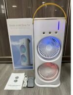 Rechargeable Automatic Rotating Dual Double Spray Mist Fan with Lightening Effects (with Box Packing) - Image 4