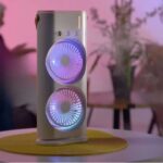 Rechargeable Automatic Rotating Dual Double Spray Mist Fan with Lightening Effects (with Box Packing) - Image 5